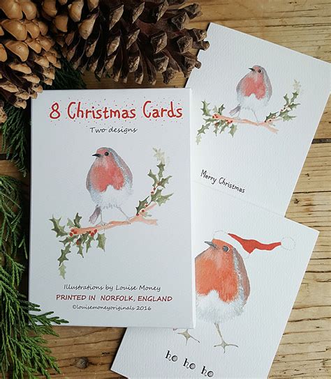 Robin Christmas Cards Two Robin Designs Featured In A Pack Of Eight