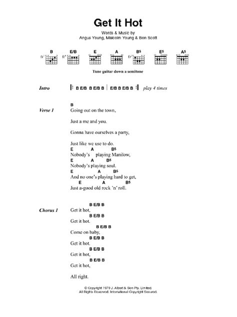 Get It Hot By Ac Dc Guitar Chords Lyrics Guitar Instructor
