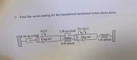 Solved 1 Find The Series Analog For The Translational Chegg