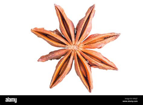 Dried Anise Spice On White Background Macro Stock Photo Alamy