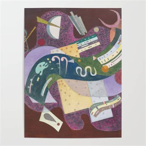 Wassily Kandinsky Rigid And Curved Rigide Et Courb Poster By Yellow