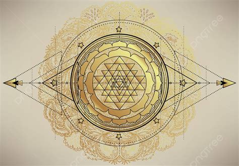 Sagrado S Mbolo Hind Sri Yantra Vector Ilustraci N Signo C Rculo