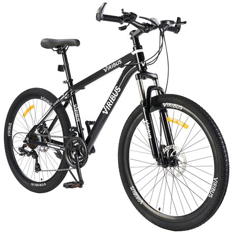 Black 26 Inch Wheels 24 Speeds Mens Mountain Bike Hardtail