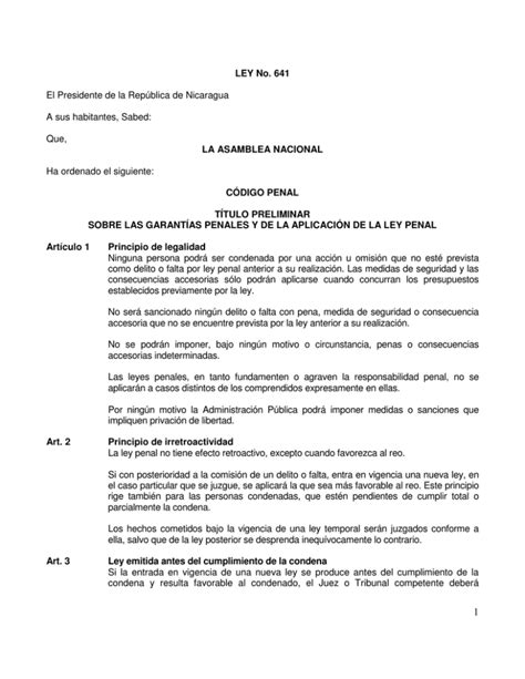 Codigo Penal De La Rep Blica De Nicaragua