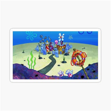 Bikini Bottom Spongebob Squarepants Backdrop HD Sticker For Sale By Take Redbubble