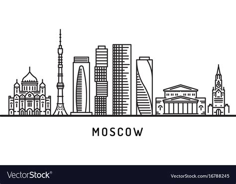 Moscow Outline Skyline Royalty Free Vector Image