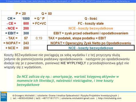 Analiza I Ocena Op Acalno Ci Oraz Ryzyka Projekt W Inwestycyjnych Ppt