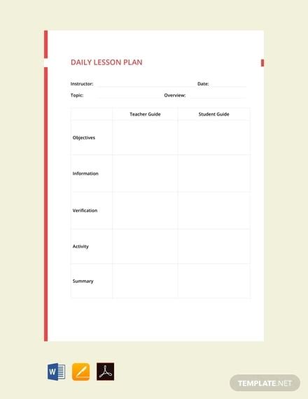 Daily Lesson Plan For Kindergarten Sample Pic Zit