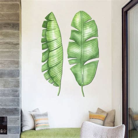 Banana Leaf Sticker Plant Leaf Wall Sticker Green Big Leaf Plant