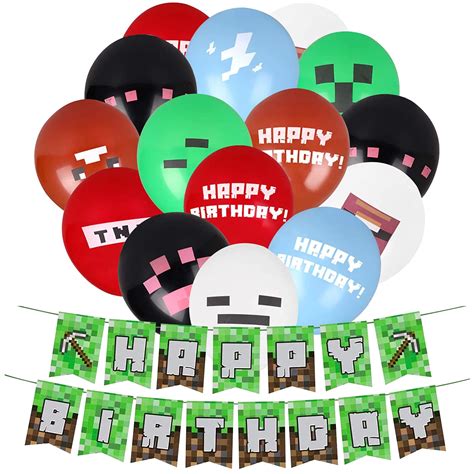 Buy Gaming Theme Party Supplies 45Pcs Minecraft Birthday Decorations