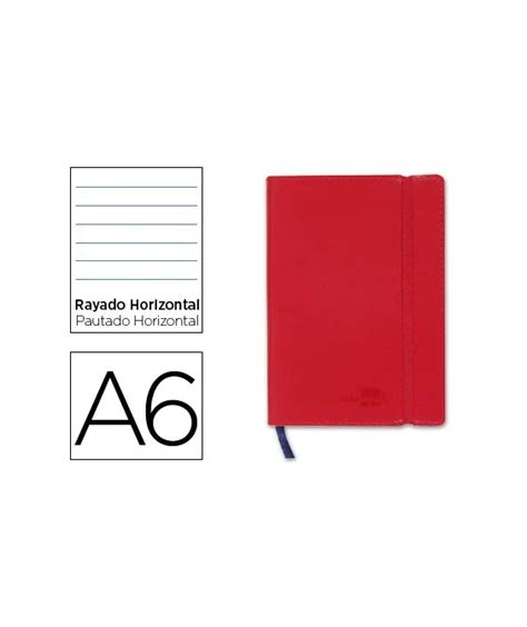 Caderno Apontamentos Liderpapel A6 Pautado Vermelho