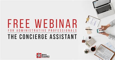 Free Webinar For Administrative Assistants The Concierge Assistant Executive And