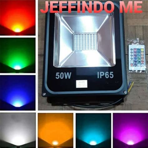 Promo LAMPU SOROT LED SMD 50 WATT RGB LAMPU TEMBAK 50W FLOOD LIGHT RGB