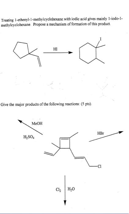 Solved Treating Ethenyl Methylcyclohexane With Iodic Chegg