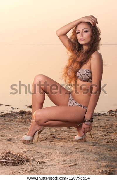 Sexy Beautiful Woman Python Bikini On Stock Photo Shutterstock