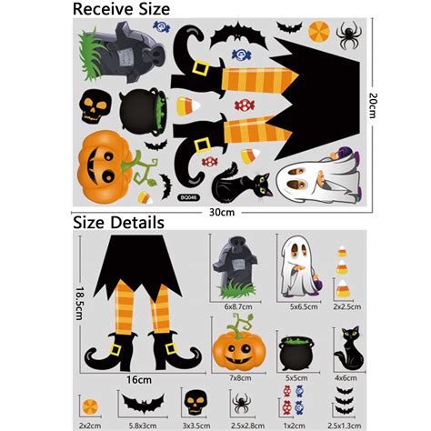 Halloween Decorations Indoor Window Clings Decor, Pumpkin Ghost Black