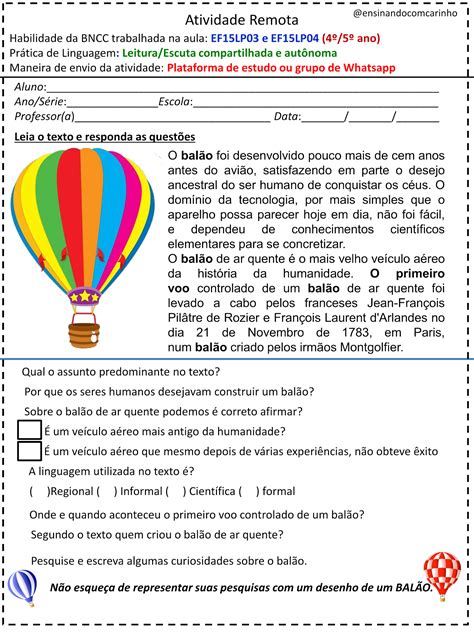 Habilidades De Leitura E Interpretação De Texto Bncc 2 Ano