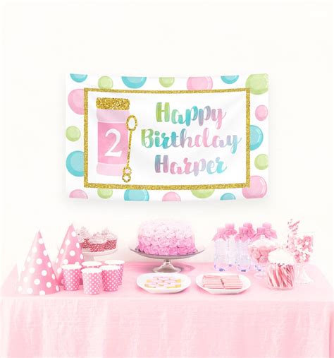 Bubble Birthday Banner, Editable Bubble Happy Birthday Banner Poster ...