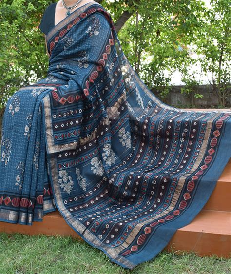 Dabu Printed Sarees – India1001.com