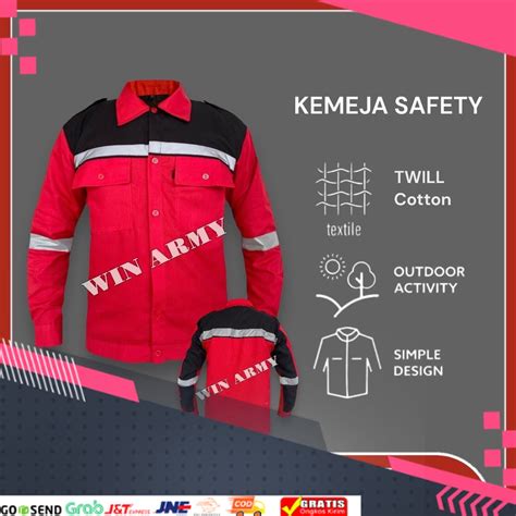 Jual Baju Keren Nyaman Murah Terlaris Baju Safety Panjang Kombinasi