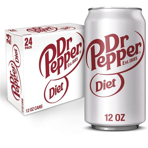 Diet Dr Pepper Soda 12 Fl Oz Cans 24 Pack