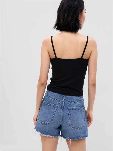 Mini Rib Cropped Tank Top With Shelf Bra Gap