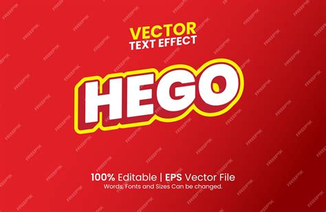 Premium Vector | Editable Hego Text Effect Template