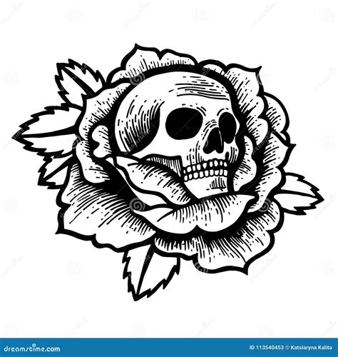 Charcoal Drawing Skull And Roses