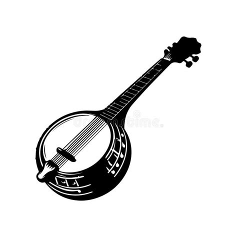 Banjo Silhouette Vector Art Illustration Stock Illustration ...