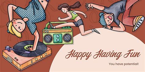 Blog Header Template With Happy Youth Fun Concept Template Download On