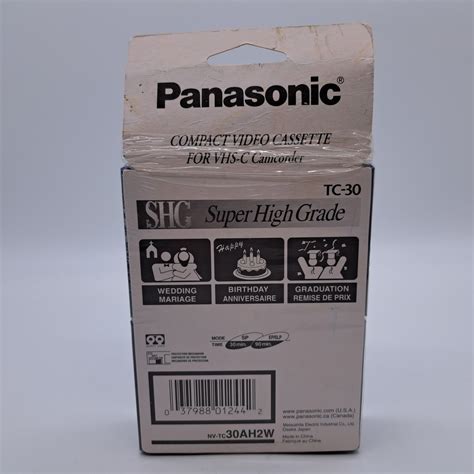 Panasonic Vhs C Tc 30 2 Pack High Grade Video Recording Tapes 90 Mins New Ebay