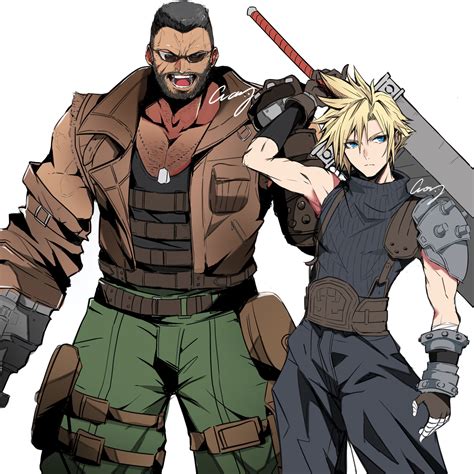 Cloud Strife And Barret Wallace Final Fantasy And 2 More Drawn By