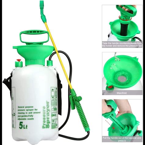 Knapsack Pressure Sprayer Pump Manual Weed Pest Killer Bottle 5l