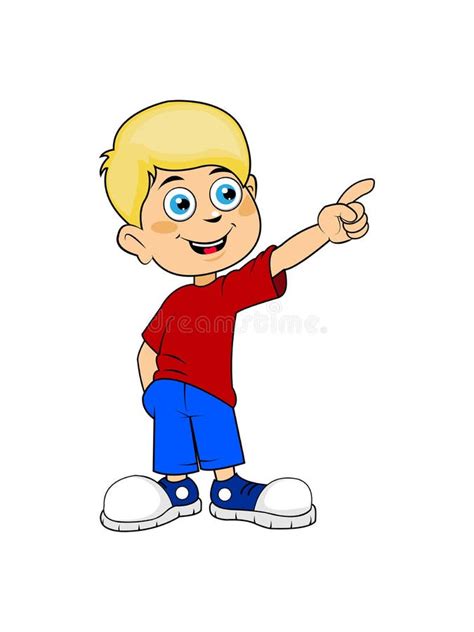 The Happy Boy Pointing Clipart Stock Illustration - Illustration of children, finger: 259942164