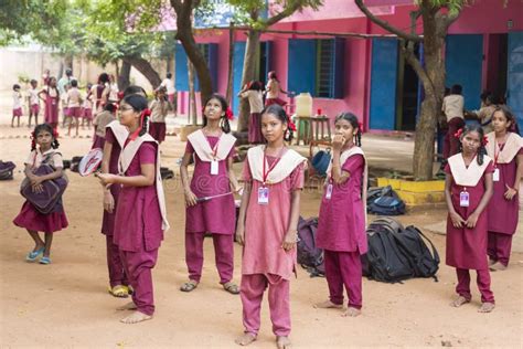 Documentary Editorial Image. Happy Kids with School Uniforms Play in ...