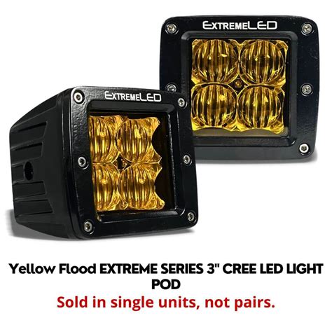 3 Extreme Series 5d Led Light Pod Flood Beam 1 600 Lumen Cree Extreme Led Light Bars