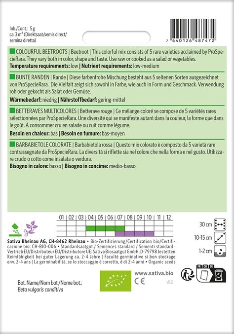 Bunte Randen Rote R Be Bio R Bensamen Von Sativa Rheinau