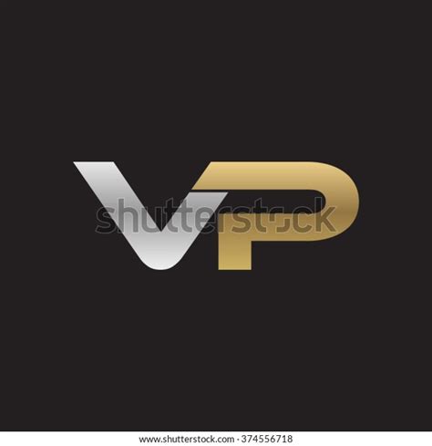 Vp Company Linked Letter Logo Golden Stock Vector Royalty Free