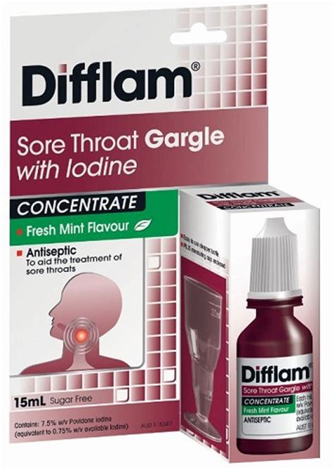 Difflam Sore Throat Gargle With Iodine Concentrate 15ml