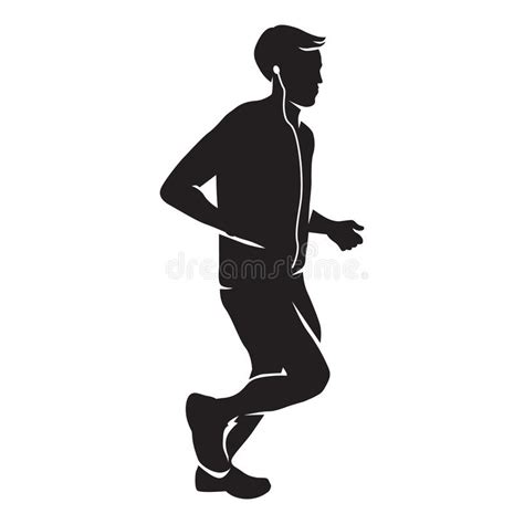 Silhouette Of A Man Running Vector Illustration Decorative Design