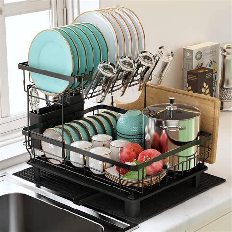 Buy Majalis Dish Drainer Rack 2 Tier Dish Drainer With Drip Tray And