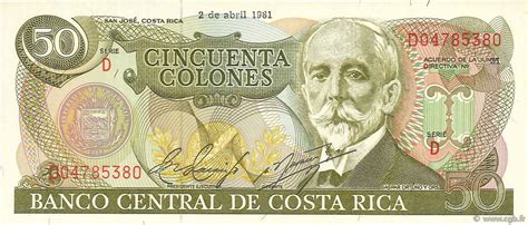 Colones Costa Rica P A B Banknotes