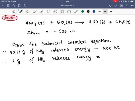 Solved Ammonia Reacts With Oxygen According To The Off