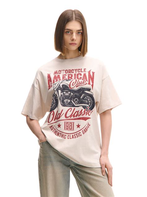 Tricou Cu Imprimeu Culoare Nude CROPP CV M