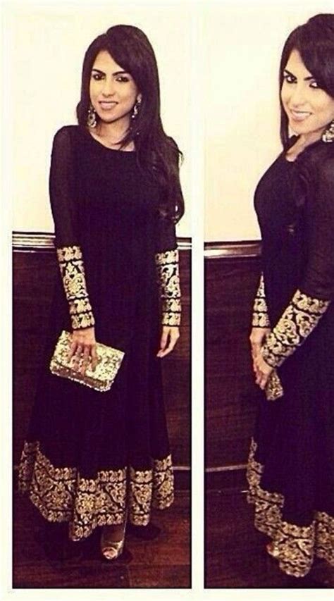 Trendy Embroidered Black Georgette Long Anarkali Suit With Dupatta