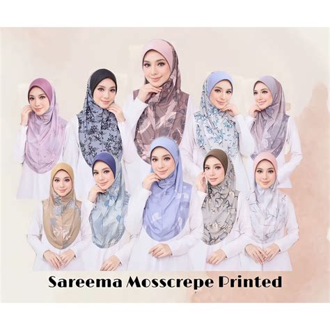 Tudung Sarung Sarima Corak Mosscrepe Premium D Digital Art Printed