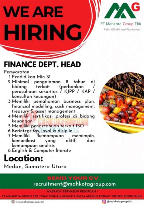 Loker Tamatan S1 Di PT Mahkota Group Tbk Medan Juli 2023