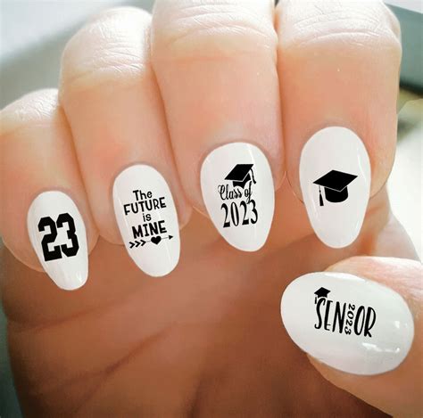 Nail Decals Graduation Nail Decals Class Of 2023 Class Of Etsy