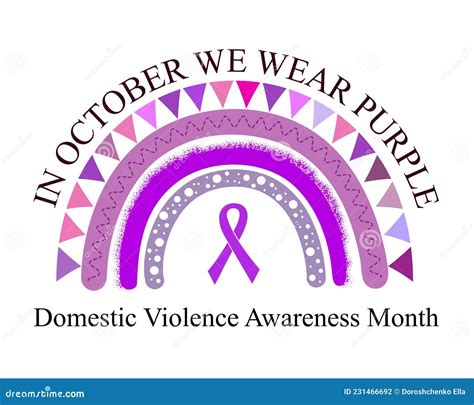 Domestic Violence Awareness Month Banner Stock Vector Illustration Of