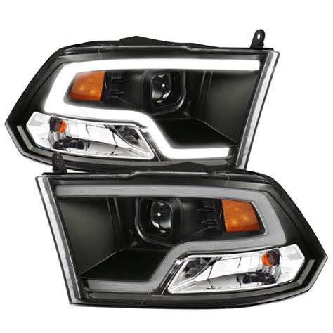 2009 2018 Dodge Ram 1500 2500 Projector Headlights Drl C Bar Halo Black